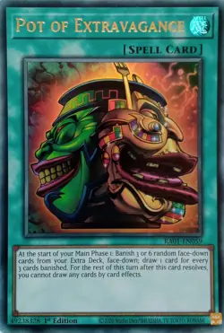 RA01-EN059 POT OF EXTRAVAGANCE ULTRA RARE 1ST EDITION YuGiOh CARD - Image 1