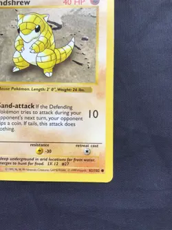 Pokemon Cards: Base Set 1st Edition Common: Sandshrew 62/102 - Image 4