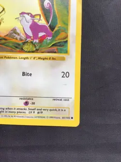 Pokemon Cards: Base Set 1st Edition Common: Rattata 61/102 - Image 4