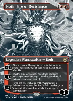 1 x Koth, Fire of Resistance - Foil - Borderless Manga - Phyrexia: All Will Be O - Image 1