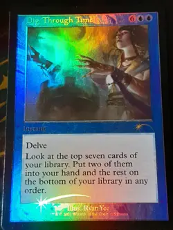 Dig Through Time Retro F WPN PROMO FOIL , Khans of T , NM , MTG ,FREE SHIPPING - Image 1
