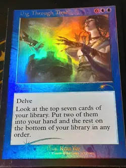 Dig Through Time Retro F WPN PROMO FOIL , Khans of T , NM , MTG ,FREE SHIPPING - Image 2