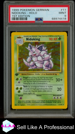 NIDOKING-HOLO 1ST EDITION POKEMON GERMAN 1999 11 PSA 9 - Image 1