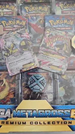 Pokemon XY Shiny Mega Metagross EX Premium Collection 2014 w/ 8 boosters + more! - Image 3