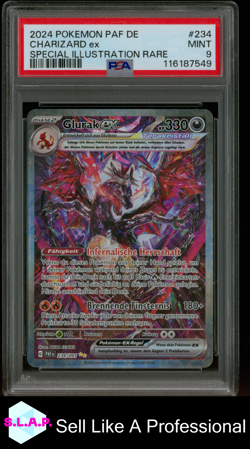 GLURAK EX POKEMON TCG 234 2024 PALDEAS SCHICKSALE POP 50 DEUTSCH PSA 9 - Image 1