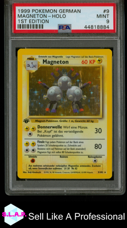 MAGNETON-HOLO 1ST EDITION POKEMON GERMAN 1999 9 PSA 9 - Image 1