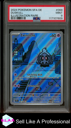 DUSKULL ILLUSTRATION RARE POKEMON GERMAN SFA DE-SHROUDED FABLE 2024 068 PSA 9 - Image 1