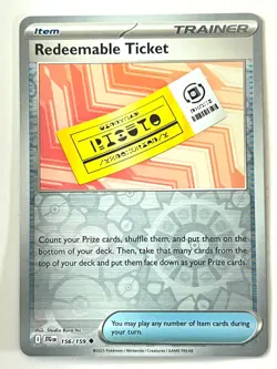 Redeemable Ticket 156/159 Reverse Holo Journey Together Pokemon TCG Near Mint NM - Image 1