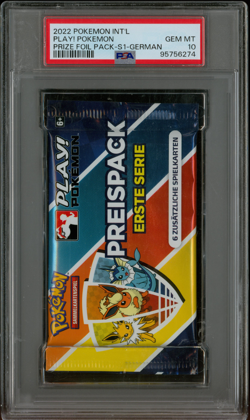 PLAY! POKEMON PRIZE FOIL PACK-S1-GER POKEMON INT'L 2022 PSA 10 - Image 1