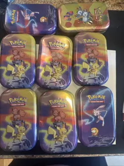 Lot of 8 Pokemon TCG Mini Tins Empty No Packs - Image 1
