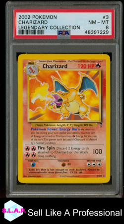 CHARIZARD LEGENDARY COLLECTION POKEMON LEGENDARY COLLECTION 2002 3 PSA 8 - Image 1