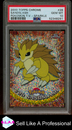 SANDSLASH POKEMON T.V.-SPARKLE TOPPS CHROME POKEMON T.V. 2000 28 PSA 10 - Image 1
