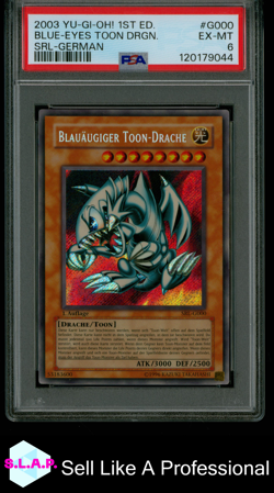BLUE-EYES TOON DRGN. SRL-GERMAN YU-GI-OH! SPELL RULER 2003 G000 PSA 6 - Image 1
