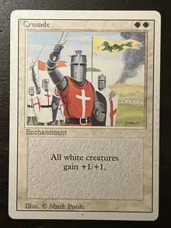MTG Crusade Revised Edition Regular Rare - BANNED card Moderate Play - Image 1