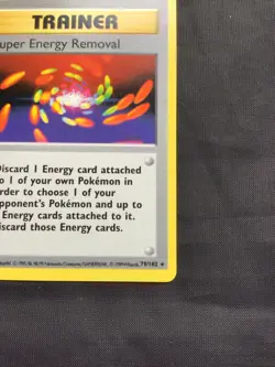 Pokemon Cards: Base Set Shadowless Rare: Super Energy Removal 79/102 - Image 4