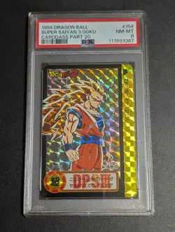 Dragon Ball Z Carddass Son Goku PSA 8 Unpeeled Back Collectible Card - Image 1