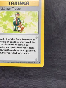 Pokemon Cards: Base Set Shadowless Rare: Pokemon Trader 77/102 - Image 4