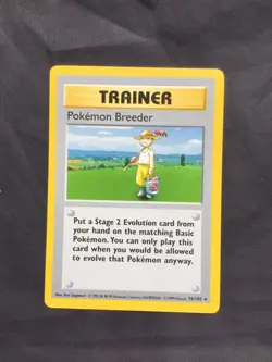 Pokemon Cards: Base Set Shadowless Rare: Pokemon Breeder 76/102 - Image 1
