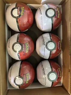 Pokemon Card Tin Pokeball 6 Pack Brand New! Mint! Great Packs! W/display - Image 2