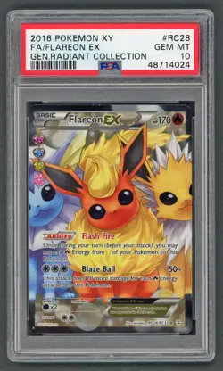 Pokemon Cards - PSA 10 Flareon Ex RC28/RC32 - Gen Radiant Collection XY - GEM MT - Image 1
