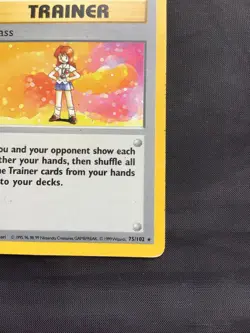 Pokemon Cards: Base Set Shadowless Rare: Lass 75/102 - Image 4