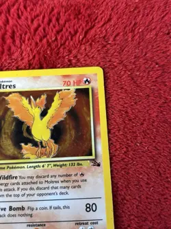 Moltres 12/62 Fossil Holo Wotc Pokemon Card Played 1999 - Image 2