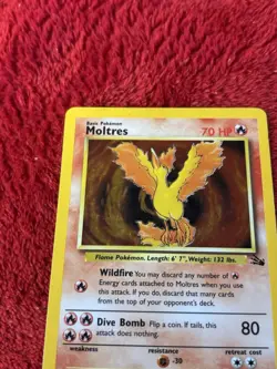 Moltres 12/62 Fossil Holo Wotc Pokemon Card Played 1999 - Image 3