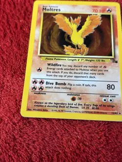 Moltres 12/62 Fossil Holo Wotc Pokemon Card Played 1999 - Image 4