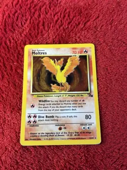 Moltres 12/62 Fossil Holo Wotc Pokemon Card Played 1999 - Image 5