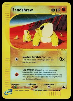 Pokemon Card - Sandshrew Skyridge 92/144 Reverse Holo - Image 1