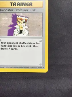Pokemon Cards: Base Set Shadowless Rare: Impostor Professor Oak 73/102 - Image 4
