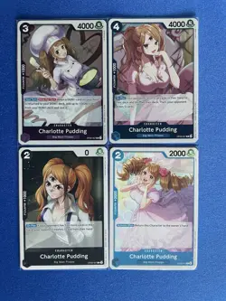Charlotte Pudding One Piece TCG 4-card lot OP06-047/067 Rare+more - ships PWE - Image 1