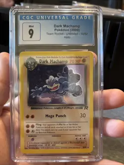 CGC 9 MINT Dark Machamp 2000 Team Rocket 10/82 Holo Pokemon Card - Image 1
