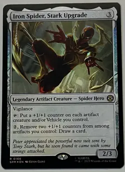 MTG Marvel’s Spider-Man Iron Spider Legendary Artifact Creature RARE FOIL #0166 - Image 1