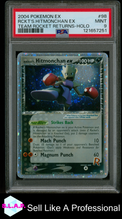RCKT'S.HITMONCHAN EX TEAM ROCKET RETURNS-HOLO POKEMON 2004 98 PSA 9 - Image 1