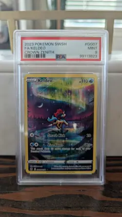 PSA 9 Mint Pokemon ⭐Full Art Keldeo⭐ Crown Zenith Galarian Gallery GG07/GG70 - Image 1