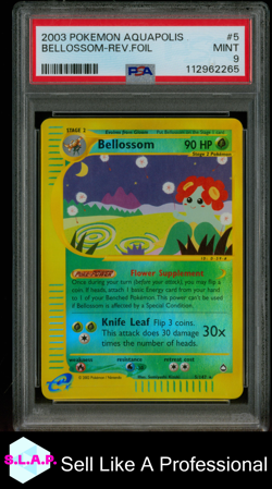BELLOSSOM-REV.FOIL POKEMON AQUAPOLIS 2003 5 PSA 9 - Image 1