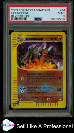 HOUNDOOM REVERSE FOIL POKEMON AQUAPOLIS 2003 14 PSA 9 - Image 1
