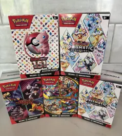 Pokemon TCG Booster Bundle Lot Of 5! 151, DR, Prismatic, Mega Ev-Factory Sealed! - Image 1