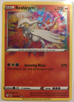 Pokemon Shining Fates Reshiram Amazing Rare 017/072 NM/M Condition - Image 1