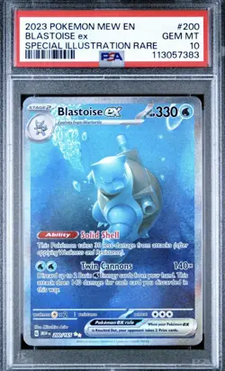 2023 POKEMON EN-151 SPECIAL ILLUSTRATION RARE #200 BLASTOISE EX PSA 10 - Image 1