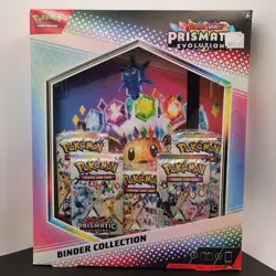 Sealed Pokemon TCG Prismatic Evolutions Binder Collection 5 Booster Packs JP0121 - Image 1