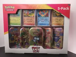 Pokemon TCG Scarlet and Violet 151 Mini Tins 5 Pack Factory Sealed JP0124 - Image 1