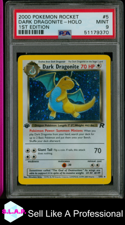 DARK DRAGONITE-HOLO 1ST EDITION POKEMON ROCKET 2000 5 PSA 9 - Image 1