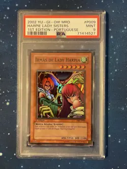 Yu-Gi-Oh! 2002 HARPIE LADY SISTERS 1st Edition Portuguese PMT-P009 MRD PSA 9 - Image 1