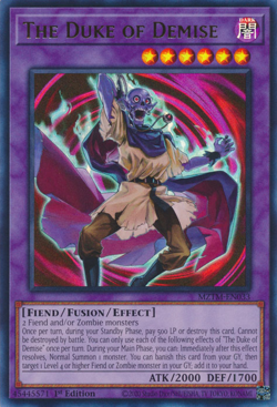 YUGIOH THE DUKE OF DEMISE ULTRA RARE MZTM-EN033 NEAR MINT - Image 1