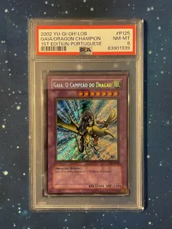 Yu-Gi-Oh 2002 GAIA THE DRAGON CHAMPION 1st Edition LDB-P125 LOB Portuguese PSA 8 - Image 1