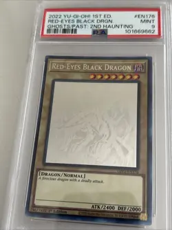 Yu-Gi-Oh Red Eyes Black Dragon Ghost Rare PSA 9 - Image 1