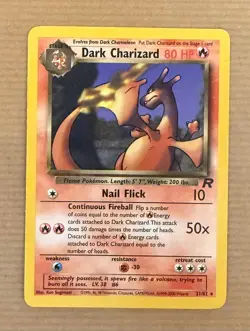 Pokemon TCG Dark Charizard Team Rocket 21/82 Non-Holo Card WOTC LP - Image 1