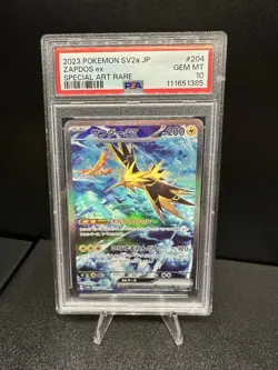 Zapdos EX PSA 10 Japanese Pokemon Card 204/165 SV2a 151 SAR Holo - Image 1